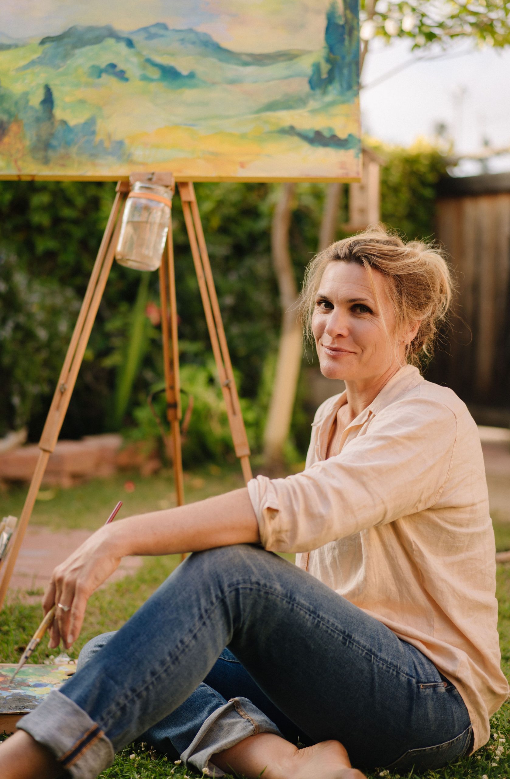 Christine Waljeski in the garden Studio